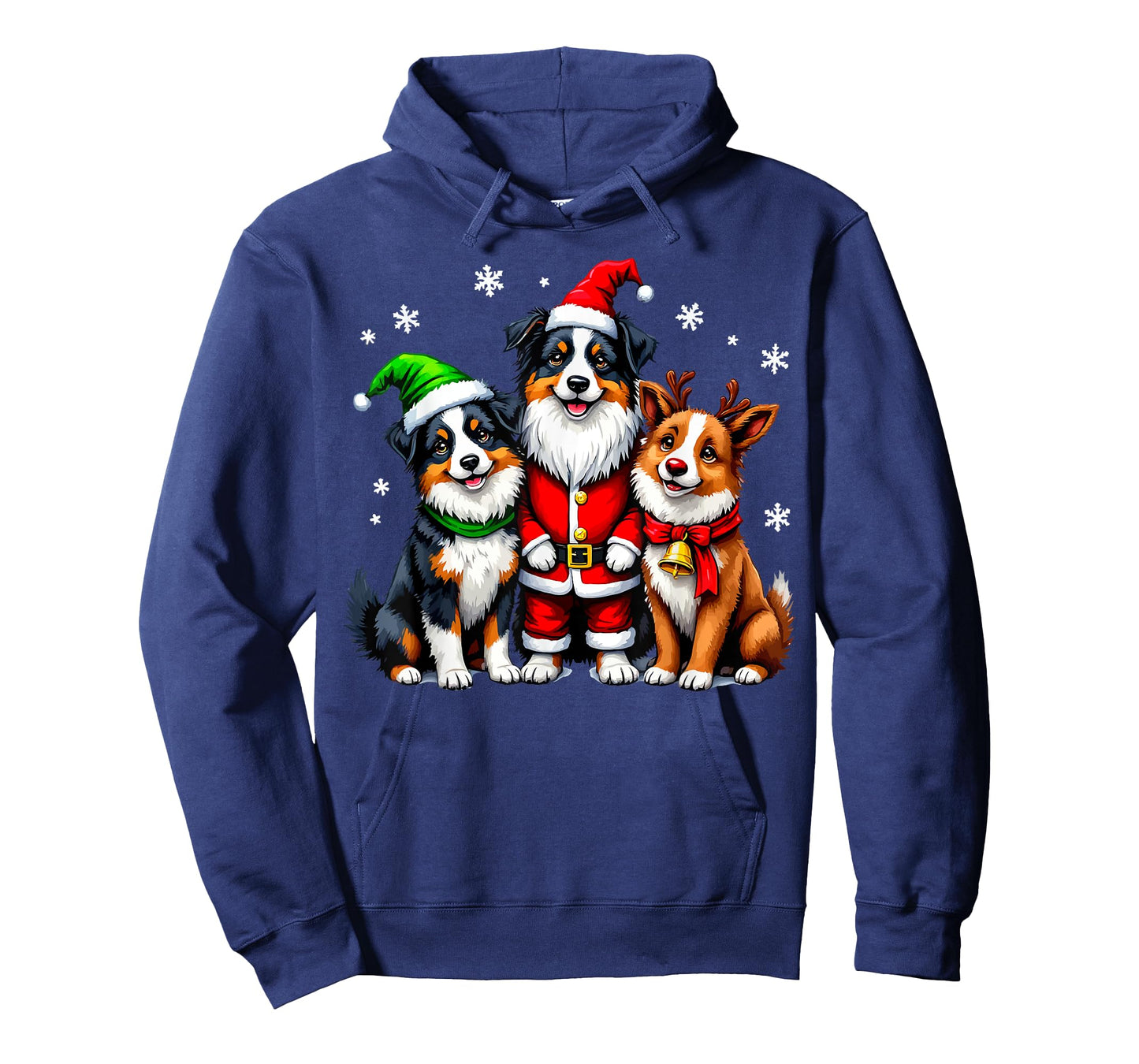 Australian Shepherd Christmas Dogs Funny Santa Reindeer Elf T-Shirt