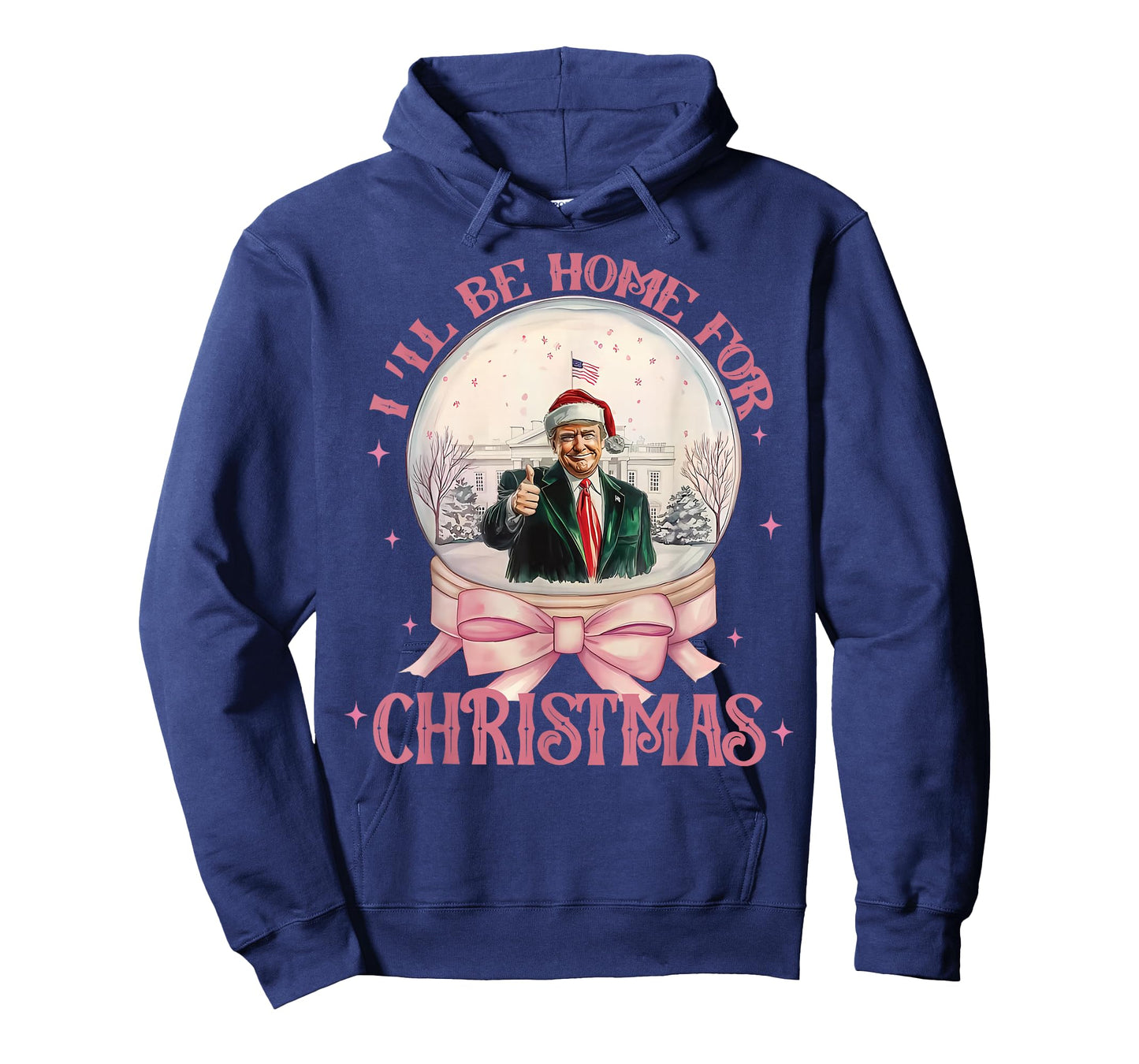 Funny Trump 2025 I'll Be Home Christmas Santa Xmas Pajamas T-Shirt
