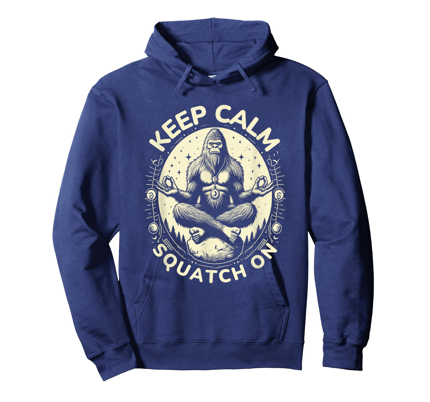 Bigfoot Yoga Pose Funny Sasquatch Keep Calm Squatch On T-Shirt