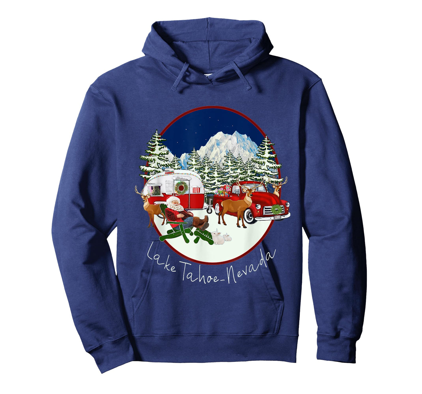 Lake Tahoe Nevada Mountain Santa Christmas Snow Fun Souvenir T-Shirt
