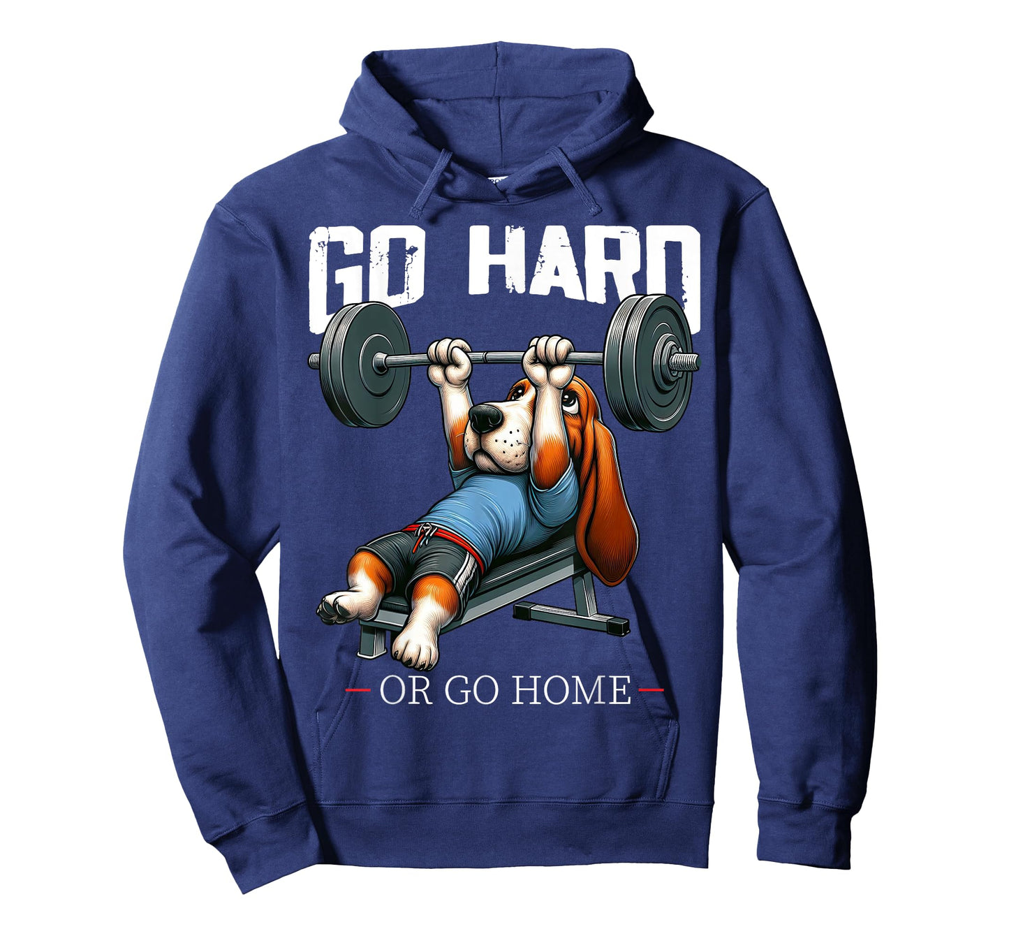 Go Hard Or Go Home Beagle Dog Weightlifting Fitness Gym T-Shirt
