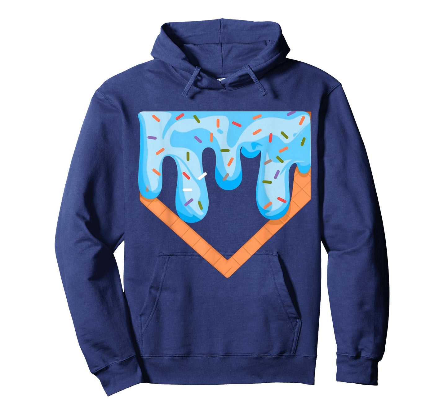Baseball Ice Cream Dripping Baseball Home Plate Drip Funny T-Shirt