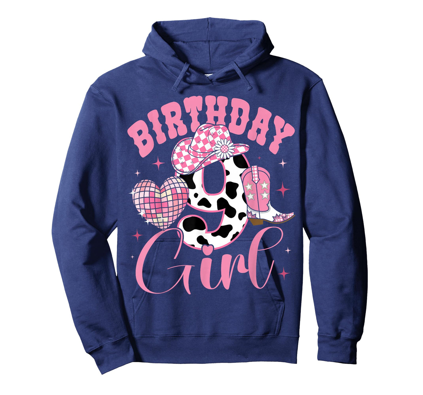 Happy 9th Birthday Girl Outfit Rodeo Western Cowgirl Cowboy T-Shirt
