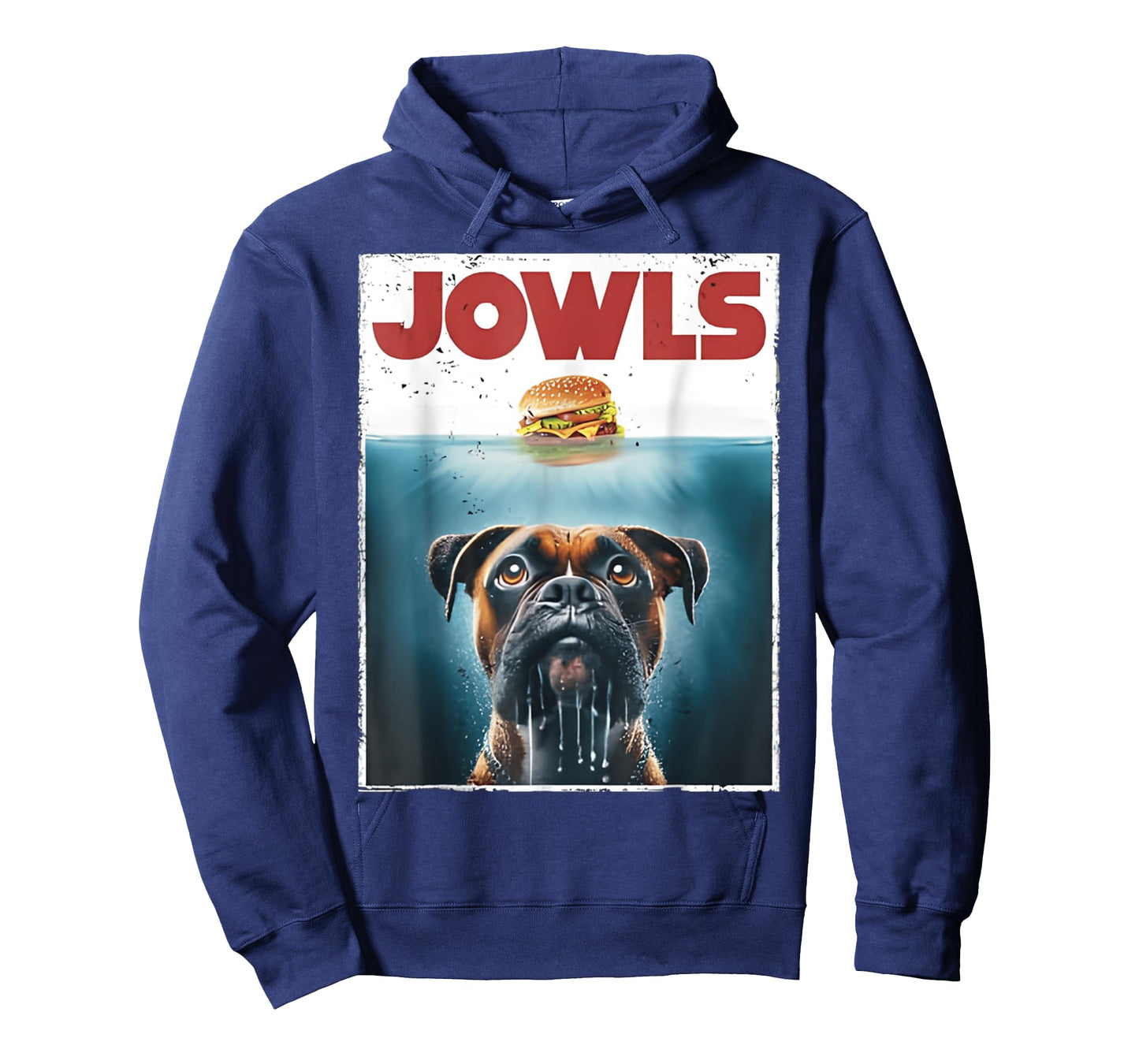 Funny Drooling Boxer, Jowls, Fawn, Dog Mom, Dog Dad, Burger T-Shirt