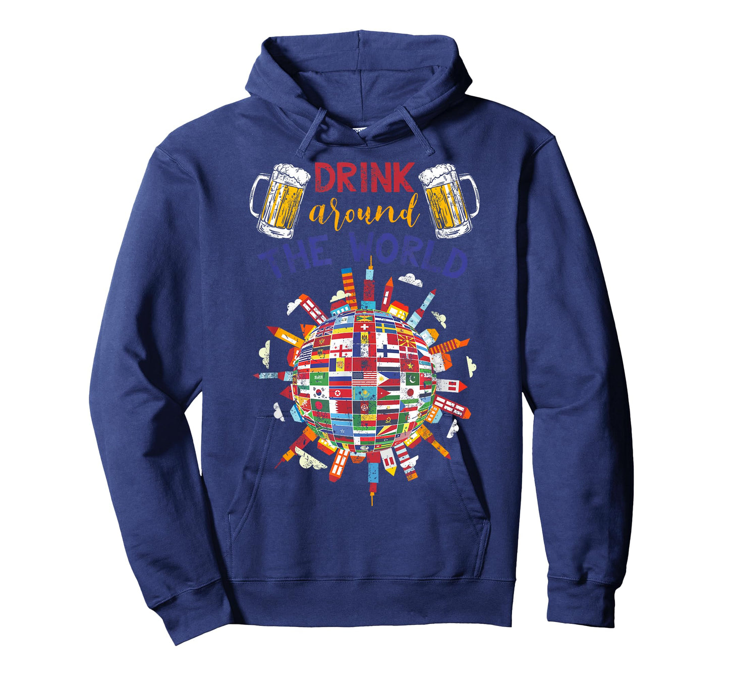 Funny Drinking Travelling Party Gift Drink Around The World T-Shirt
