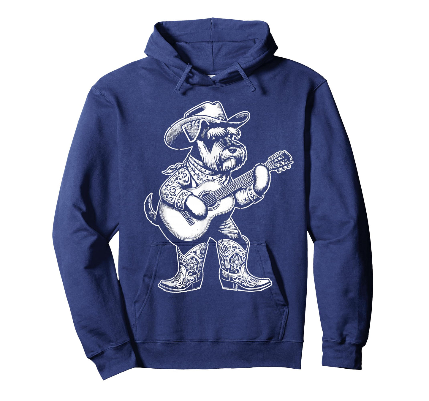 Schnauzer Dog Cowboy Guitar Musician Western Country Music T-Shirt