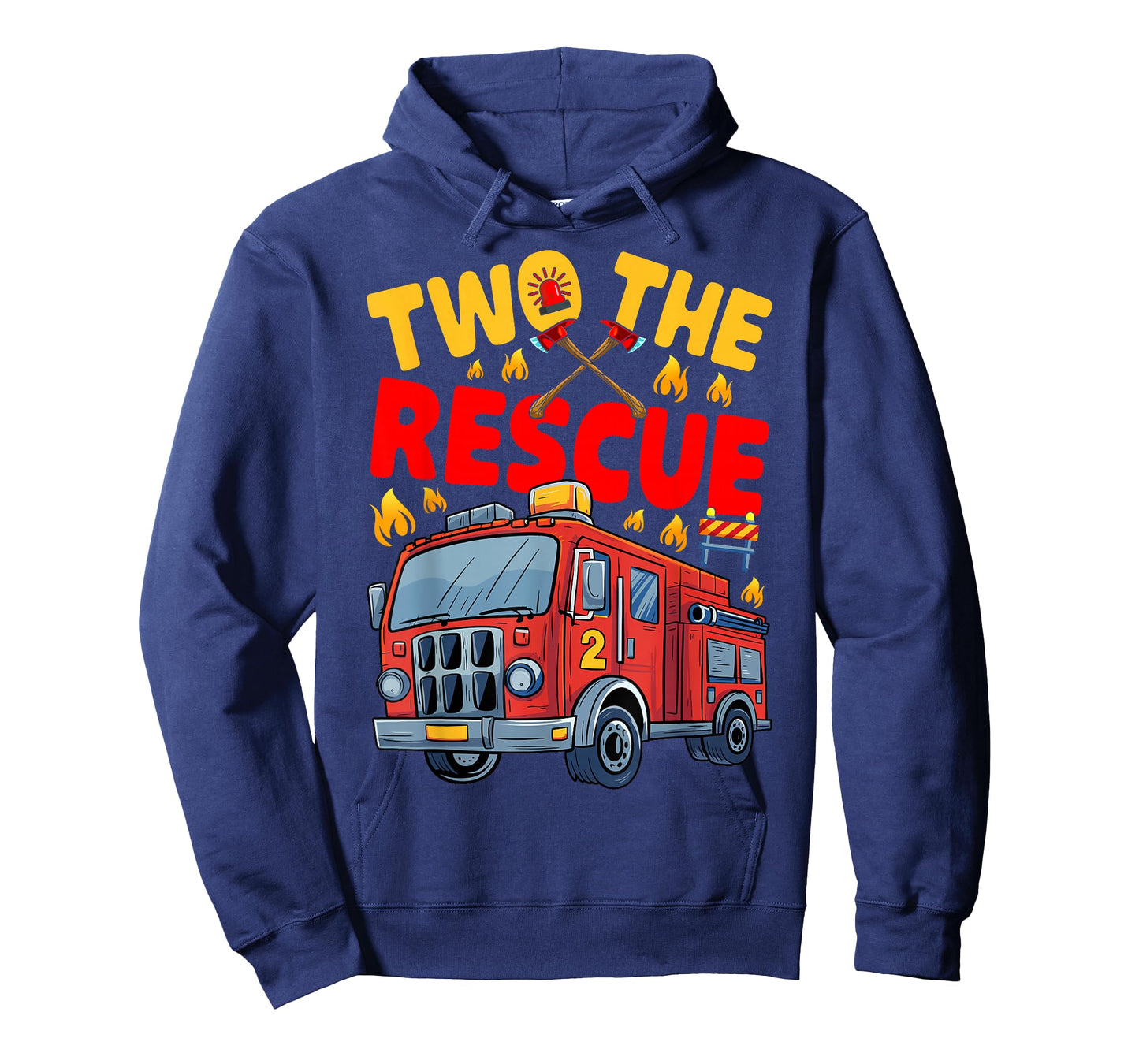 Two The Rescue Firetruck 2 Yr old boy 2nd Birthday Party T-Shirt