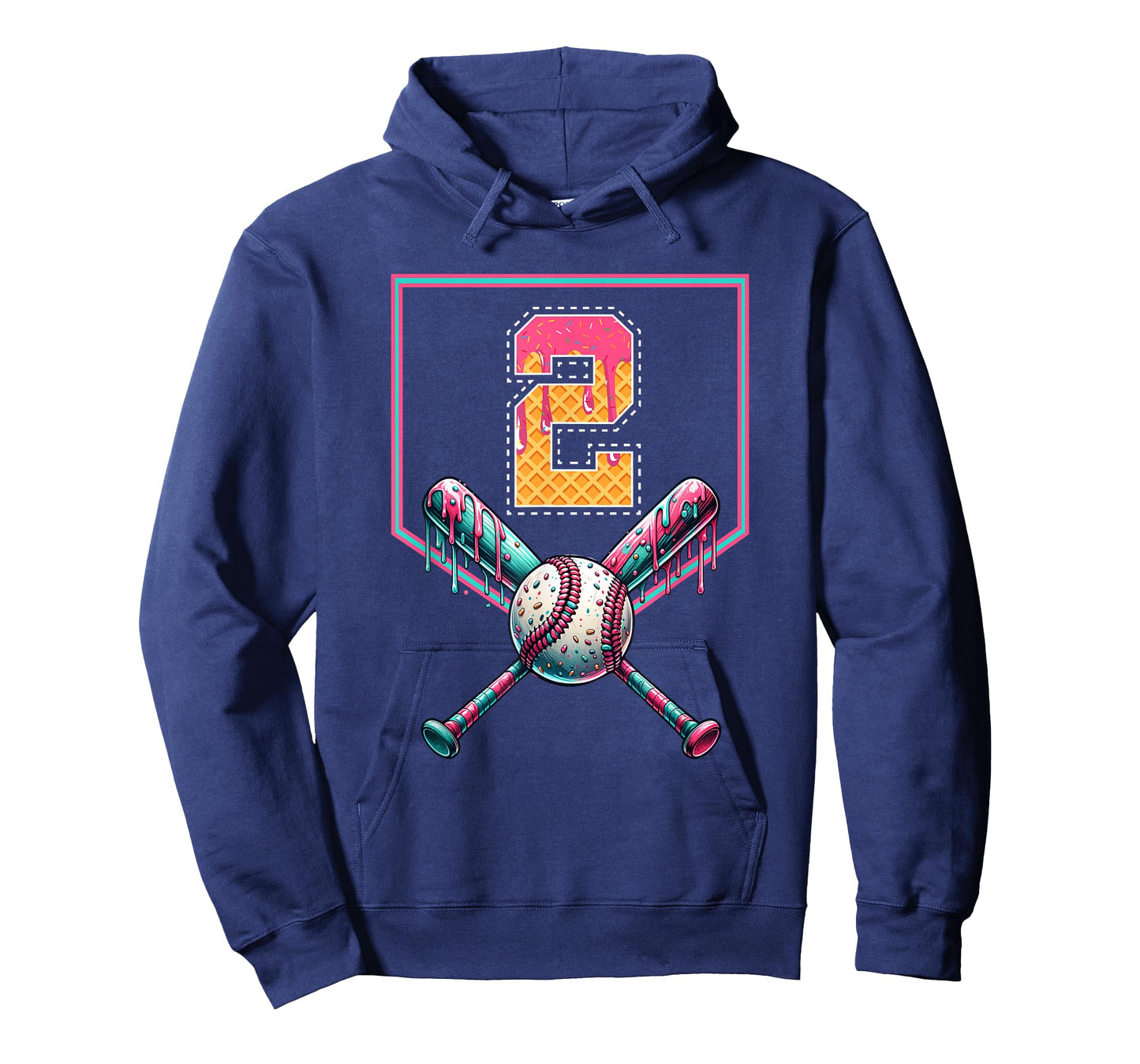 Baseball Drip Number 2 Player Or 2nd Birthday Drip Style T-Shirt