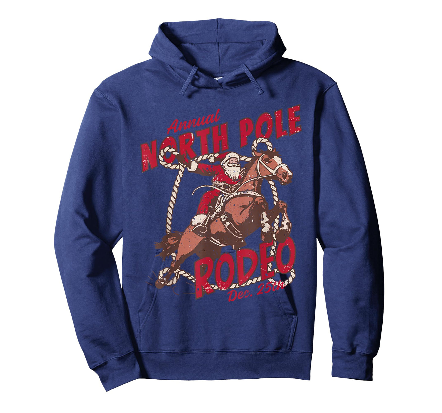 Retro Funny Western Christmas Santa Claus North Pole Rodeo T-Shirt