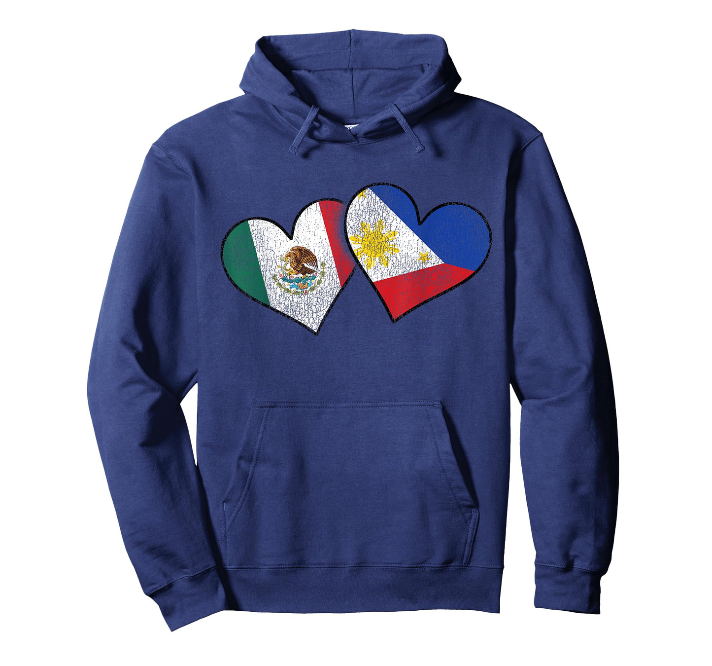 Mexican Filipino Love Mexico Philippines Flag Hearts T-Shirt