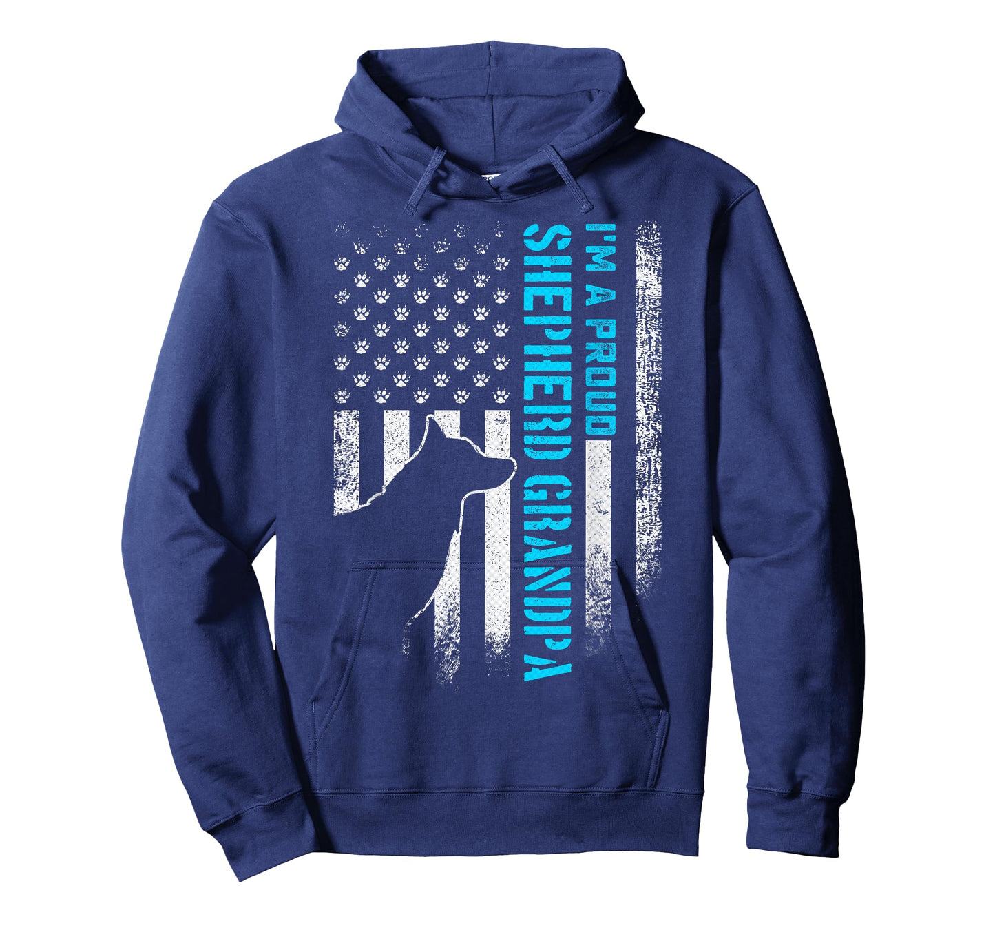 Vintage American Flag I'm A Proud German Shepherd Grandpa T-Shirt
