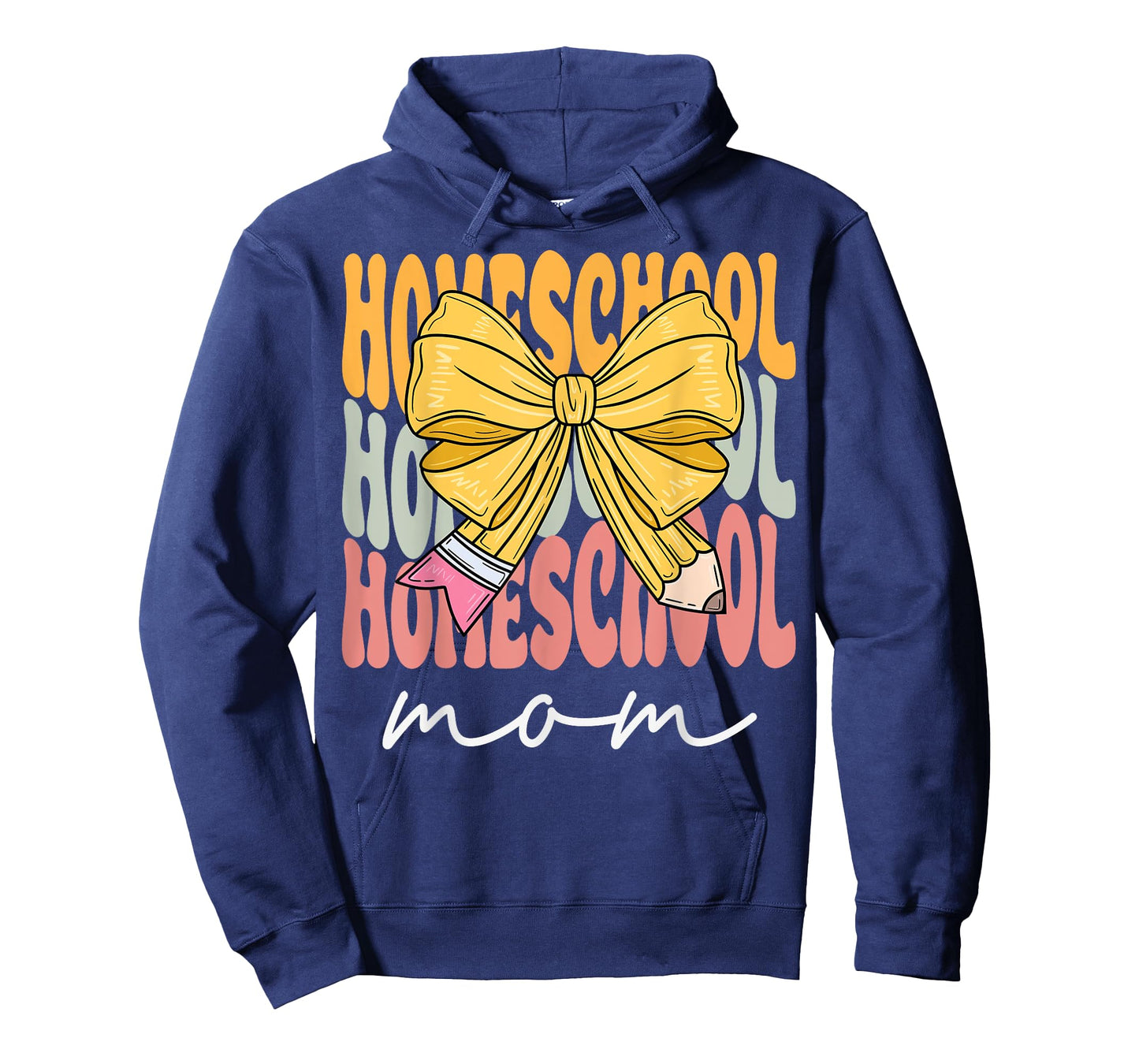 Homeschool Mom Groovy Coquette Bow Cute Funny Back to School T-Shirt