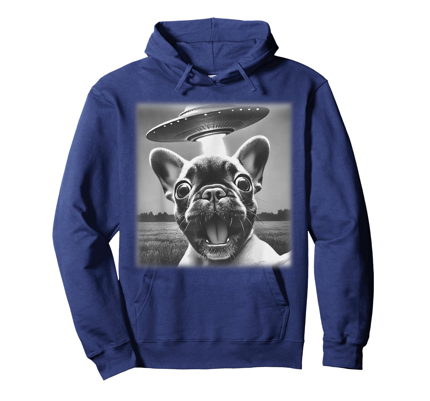 Vintage Dog French Bulldog UFO Selfie Alien Extraterrestrial T-Shirt