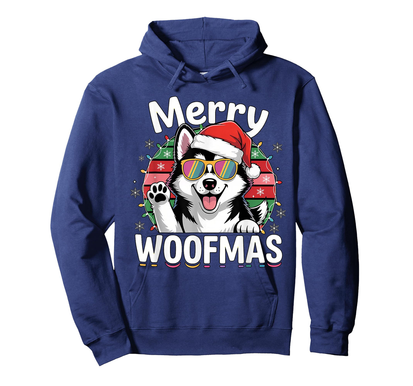 Merry Woofmas Festive Chrsitmas Dog Husky Xmas T-Shirt