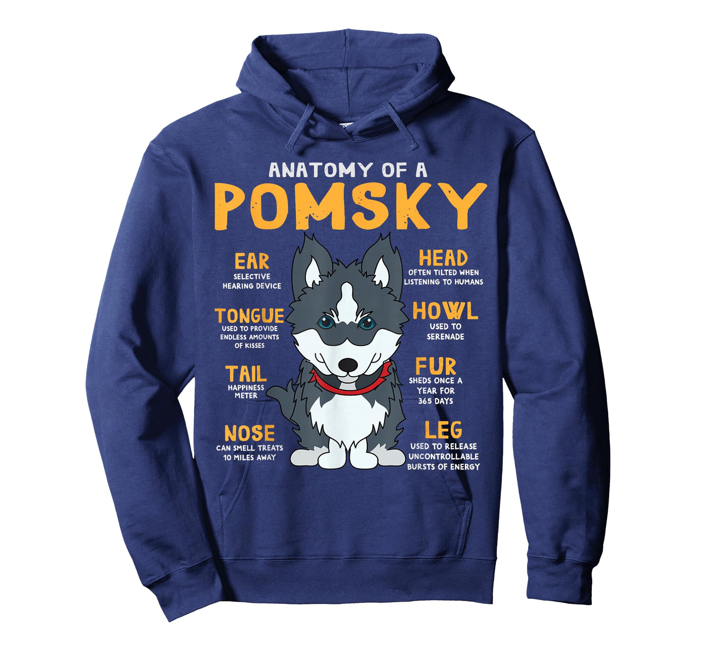 Pomsky Anatomy Funny Dog Mom Dad Gift T-Shirt