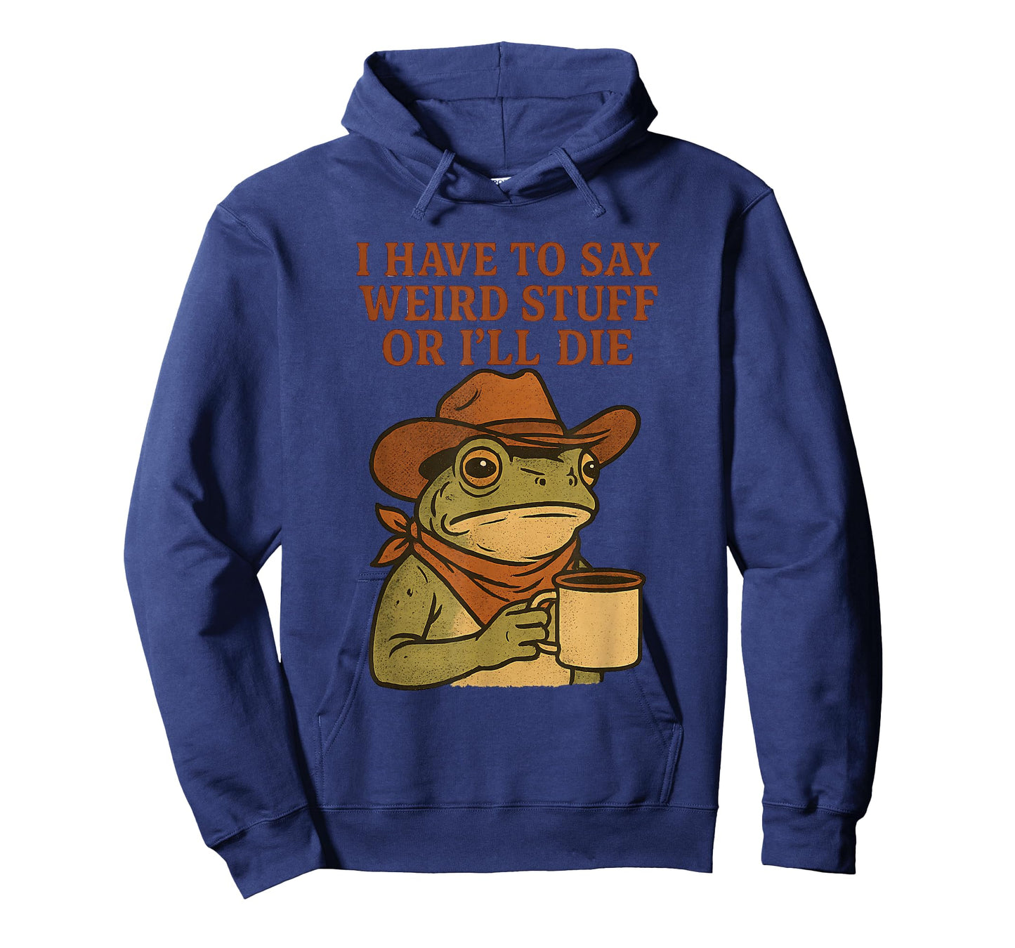 Weird Stuff Cowboy Frog Coffee Funny Western Retro Meme T-Shirt