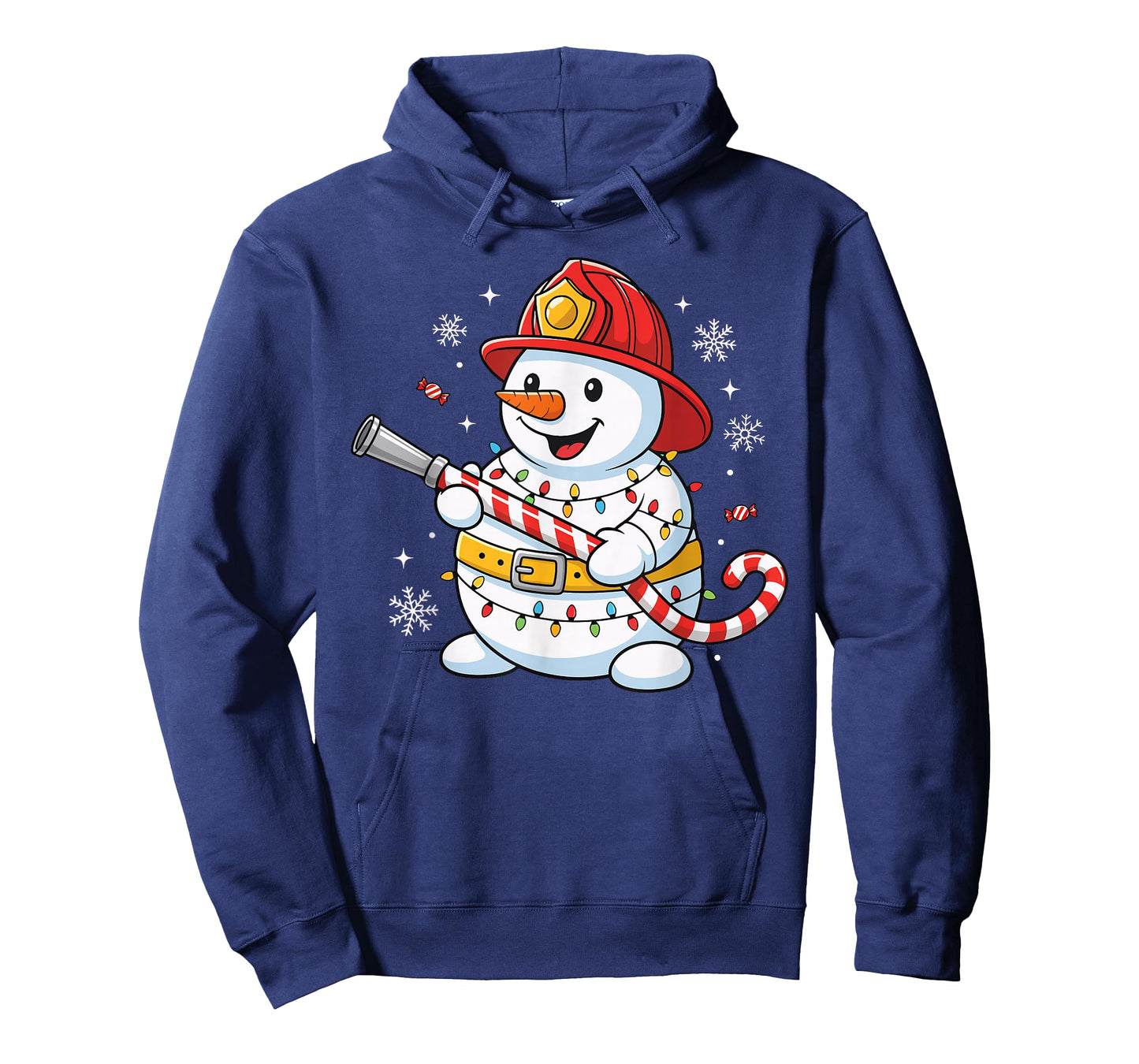 Funny Firefighter Snowman Christmas Fire Dept Men Women Kids T-Shirt