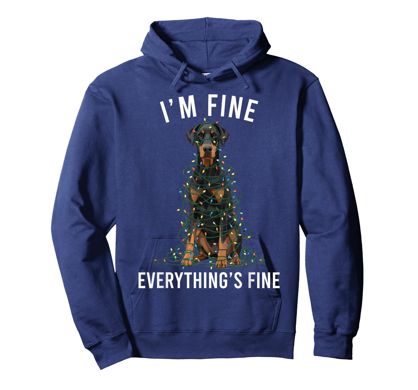 Doberman Pinscher Christmas I'm Fine Everything is Fine T-Shirt