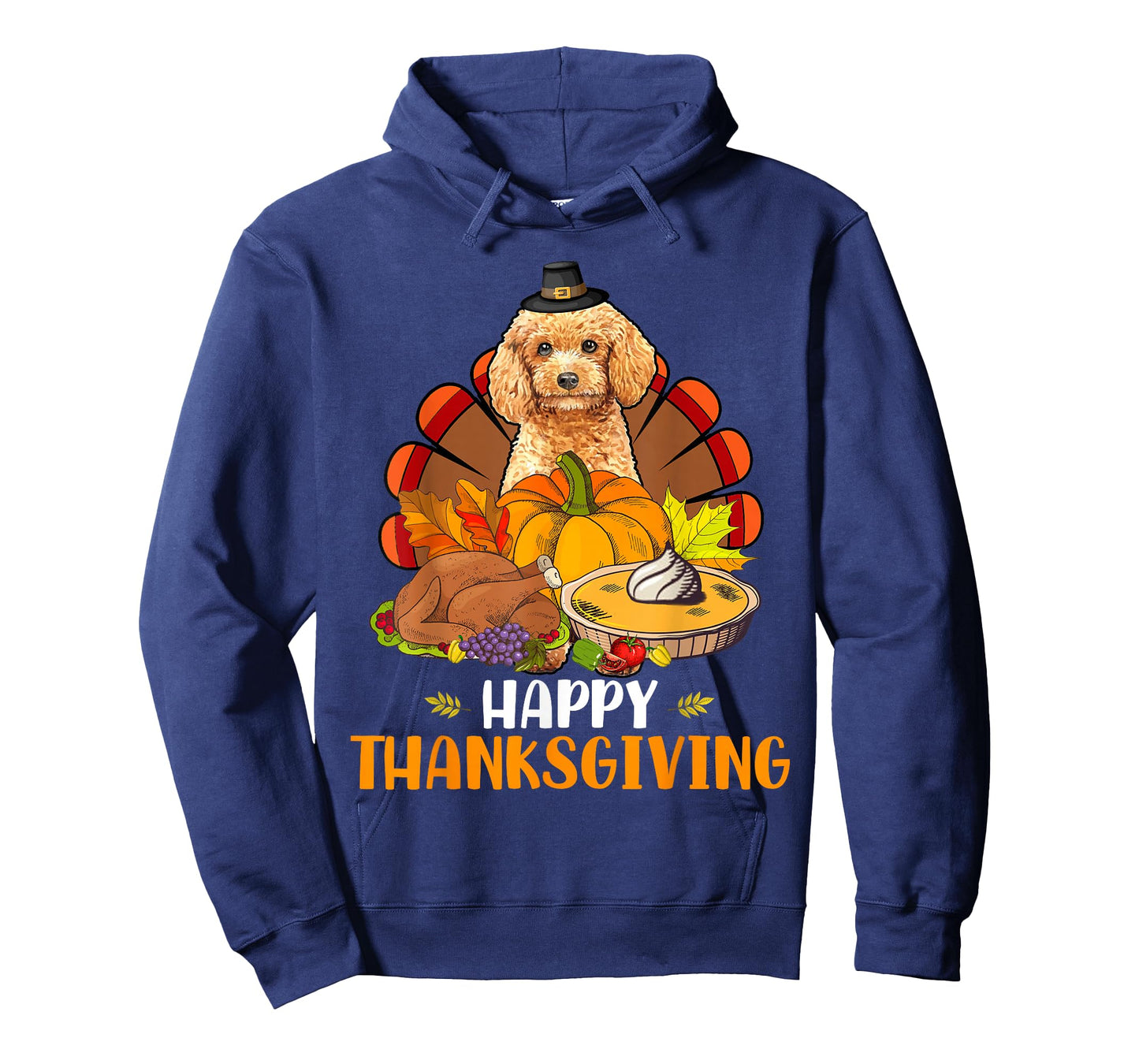 Thanksgiving Turkey Poodle Dog Eating Dinner Family Lover T-Shirt