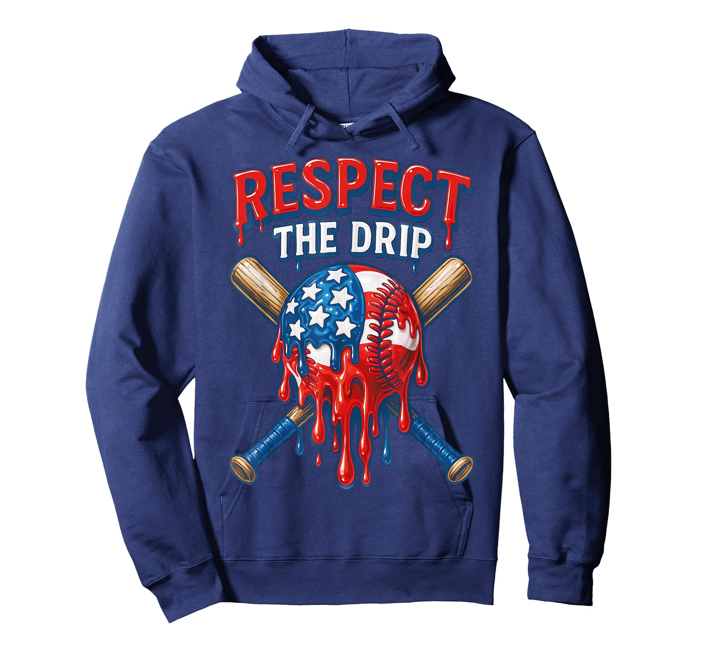 Respect The Drip Baseball Ice Cream Drip 4th of July T-Shirt