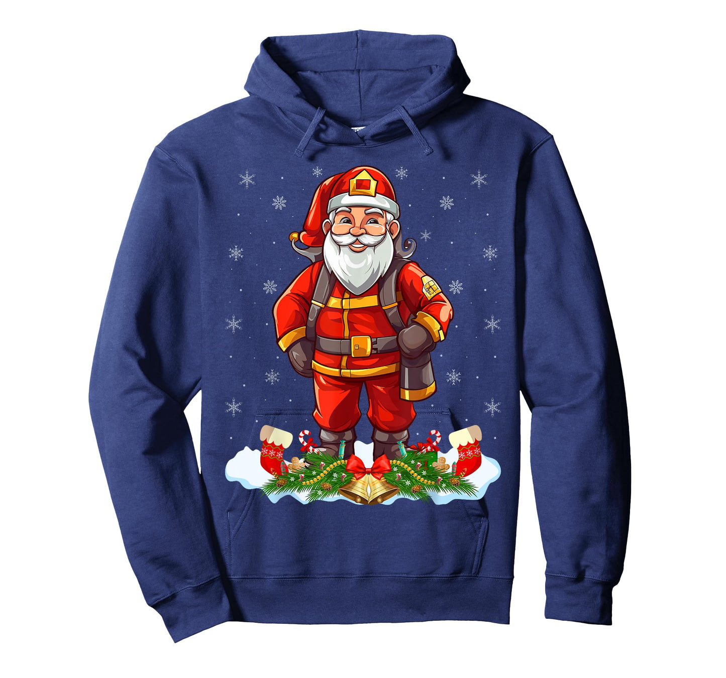 Funny Fireman Costume Santa Claus Firefighter Christmas T-Shirt