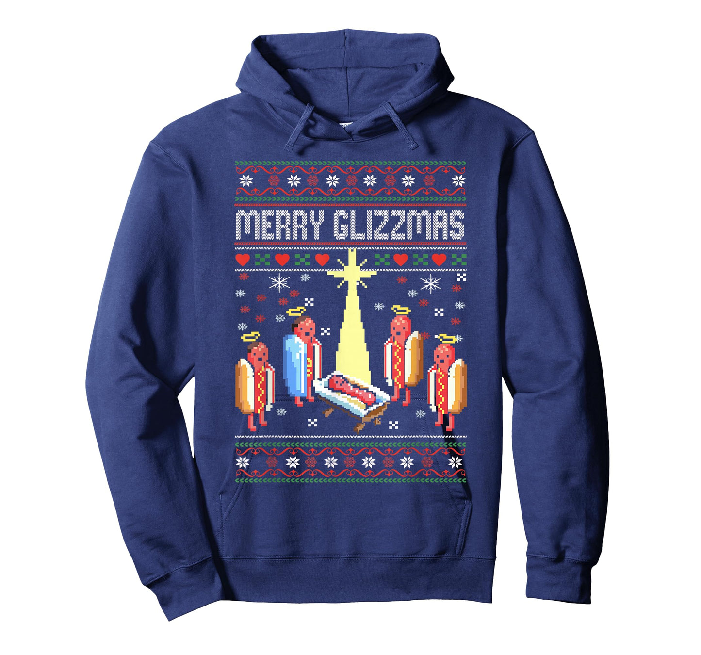 Funny Merry Glizzmas Hot Dogs Family Groups Ugly Christmas T-Shirt