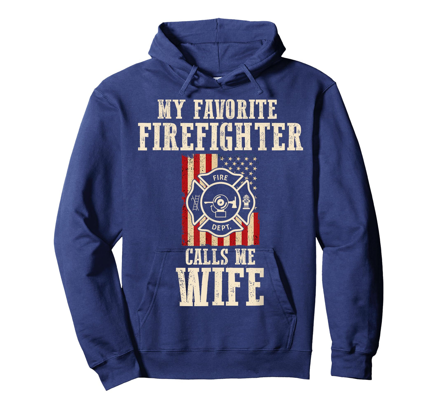 My Favorite Firefighter Calls Me Wife USA American Flag T-Shirt