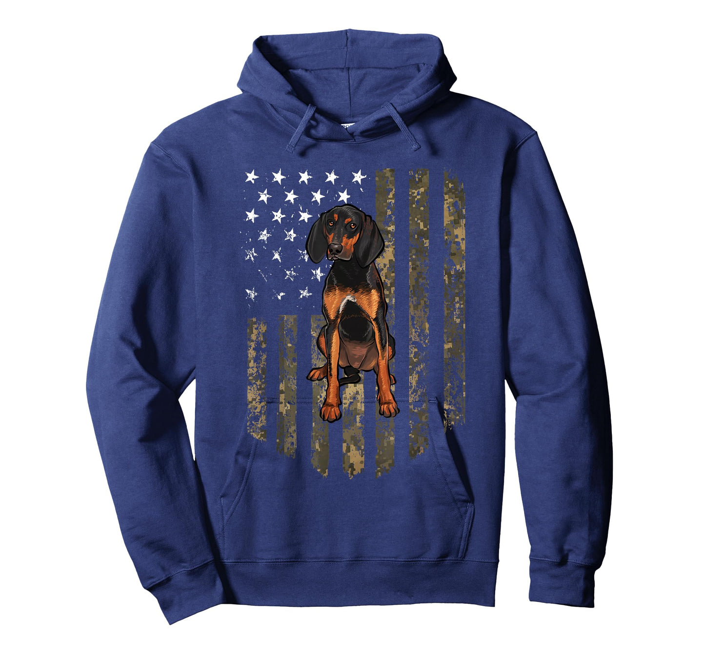 Camo American Flag Black and Tan Coonhound 4th Of July USA T-Shirt