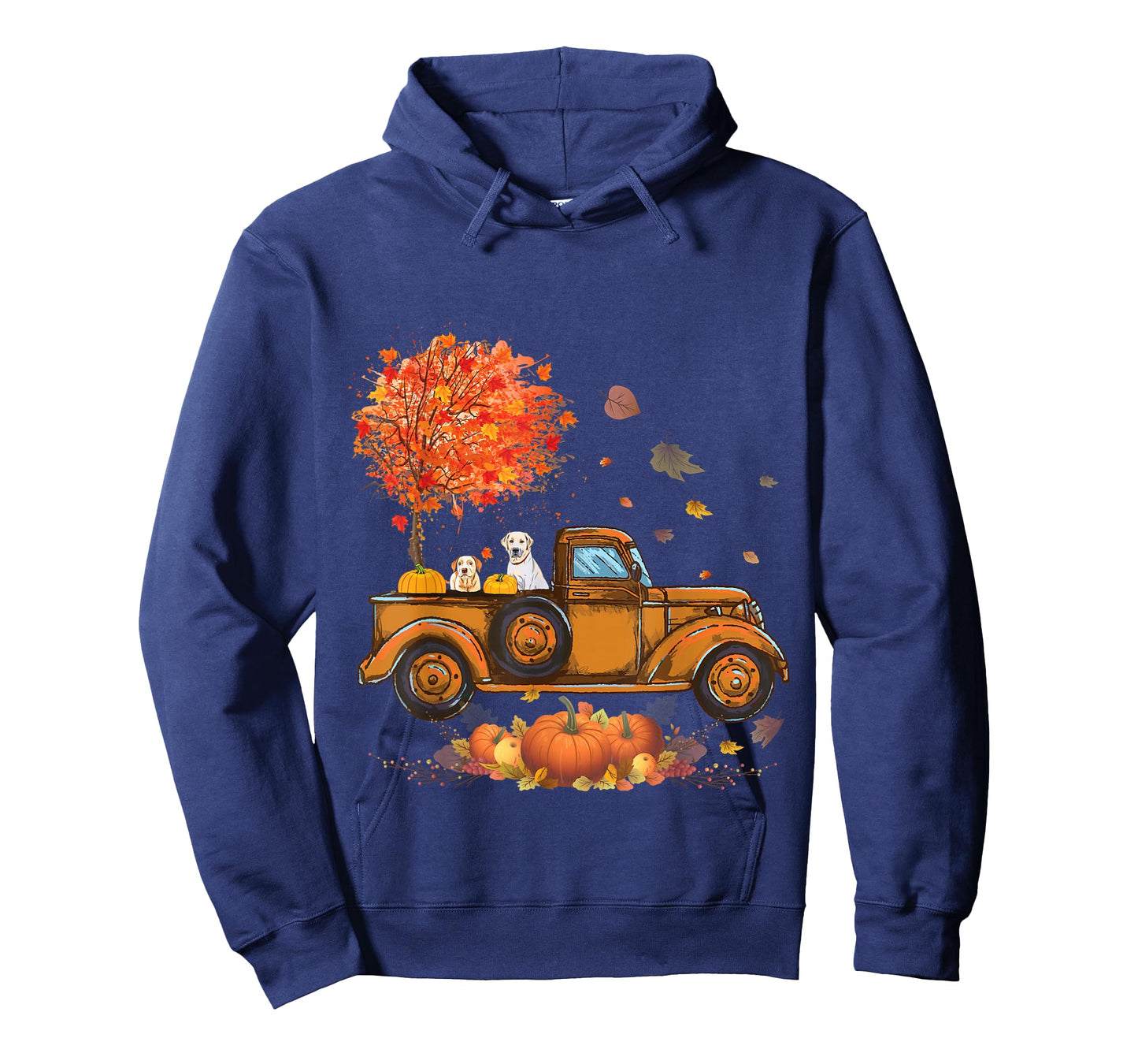 Labrador Retriever Pumpkins Truck Autumn Leaf Fall gifts T-Shirt
