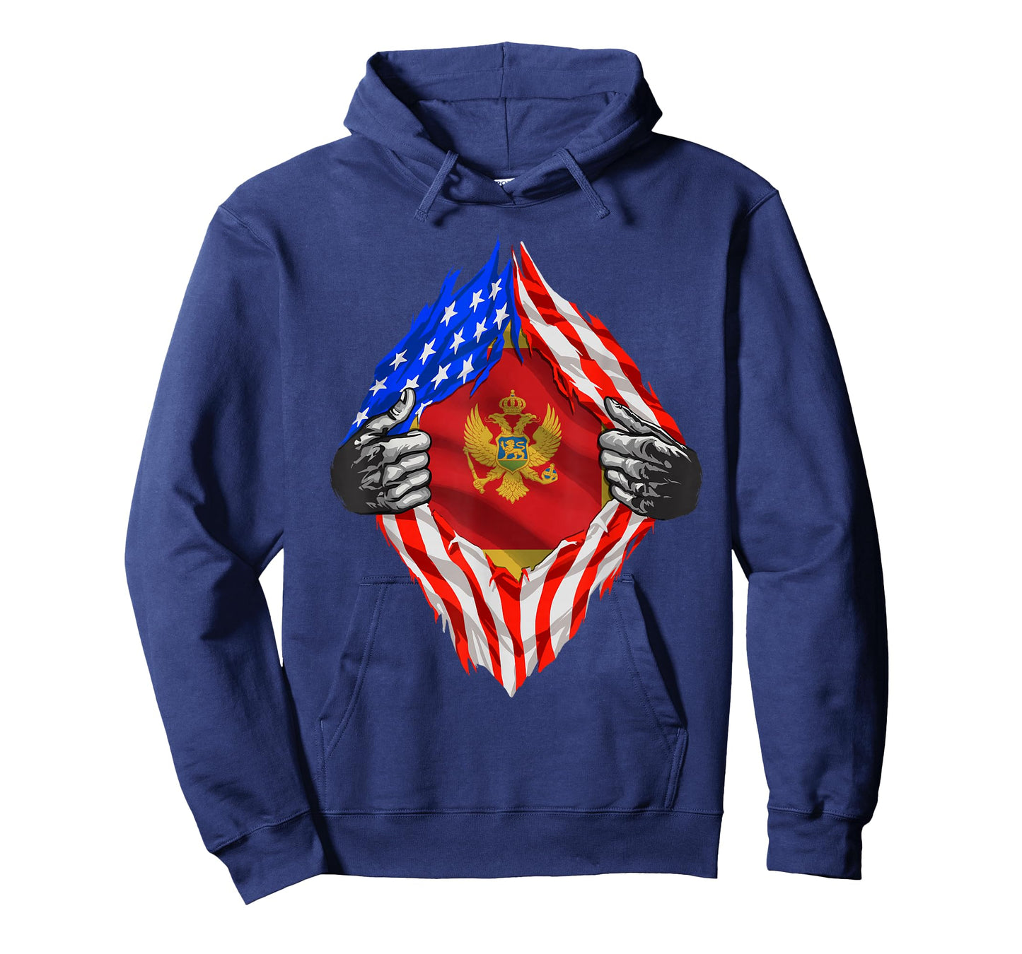 USA Montenegro Flag Half Montenegrin Half American Roots T-Shirt