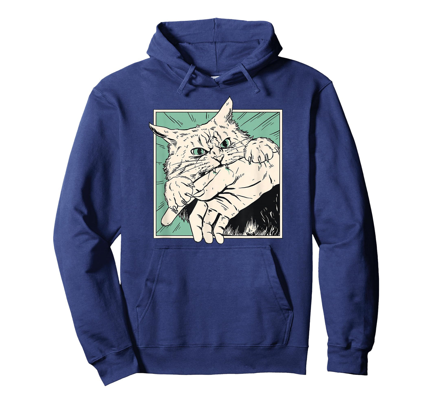 Japanese Horror Anime Cat Bite Vintage Manga Art T-Shirt