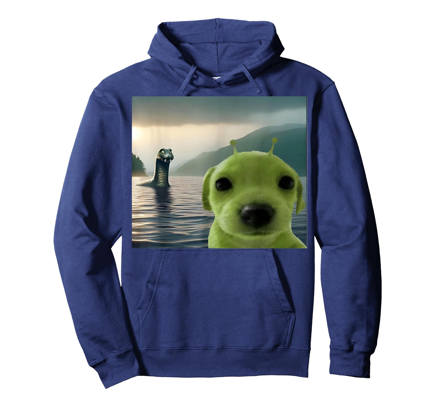 Alien Dog Viral Meme Selfie with Loch Ness Monster Nessie T-Shirt