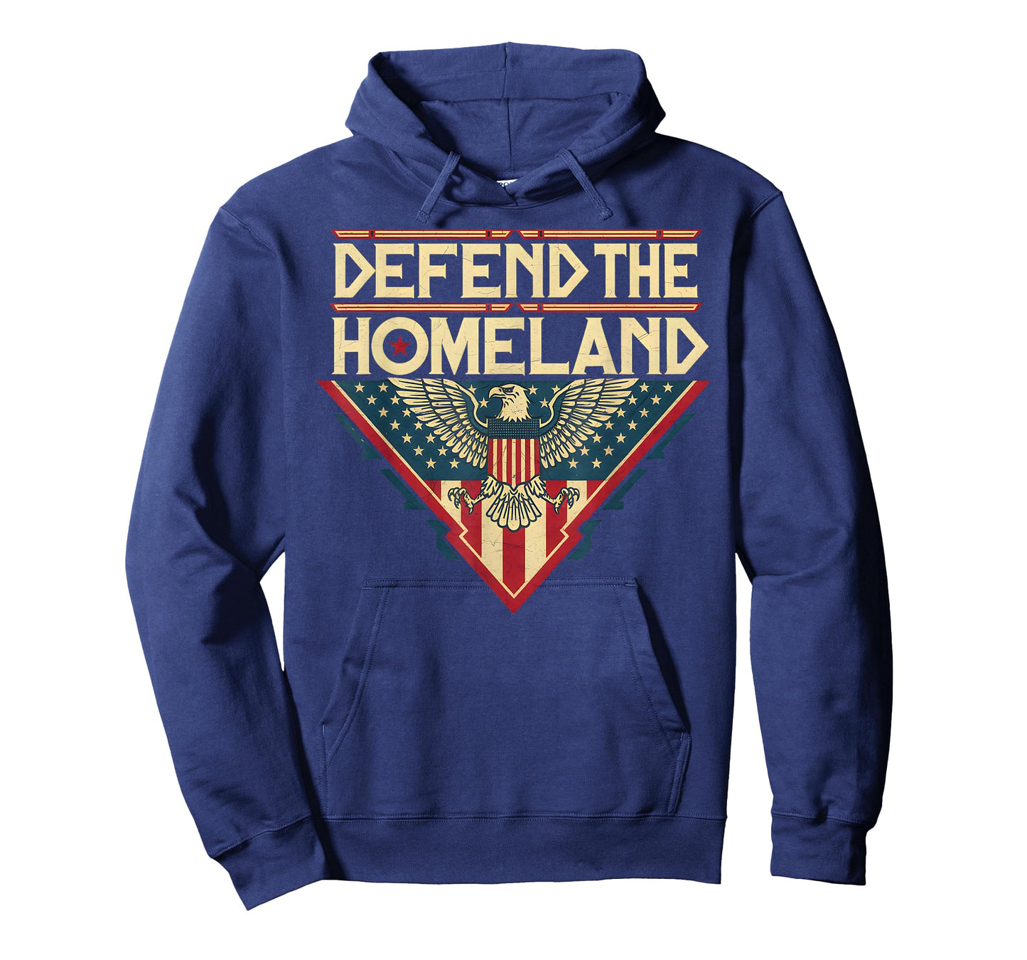 Defend The Homeland - USA Flag Eagle Retro Sci-Fi Design T-Shirt