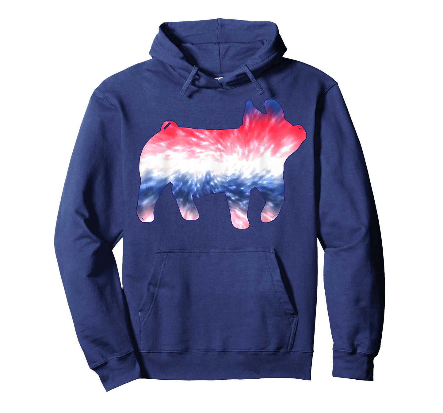 Red White Blue Show Pig Tie Dye 4th of July Pig Farm Animal T-Shirt