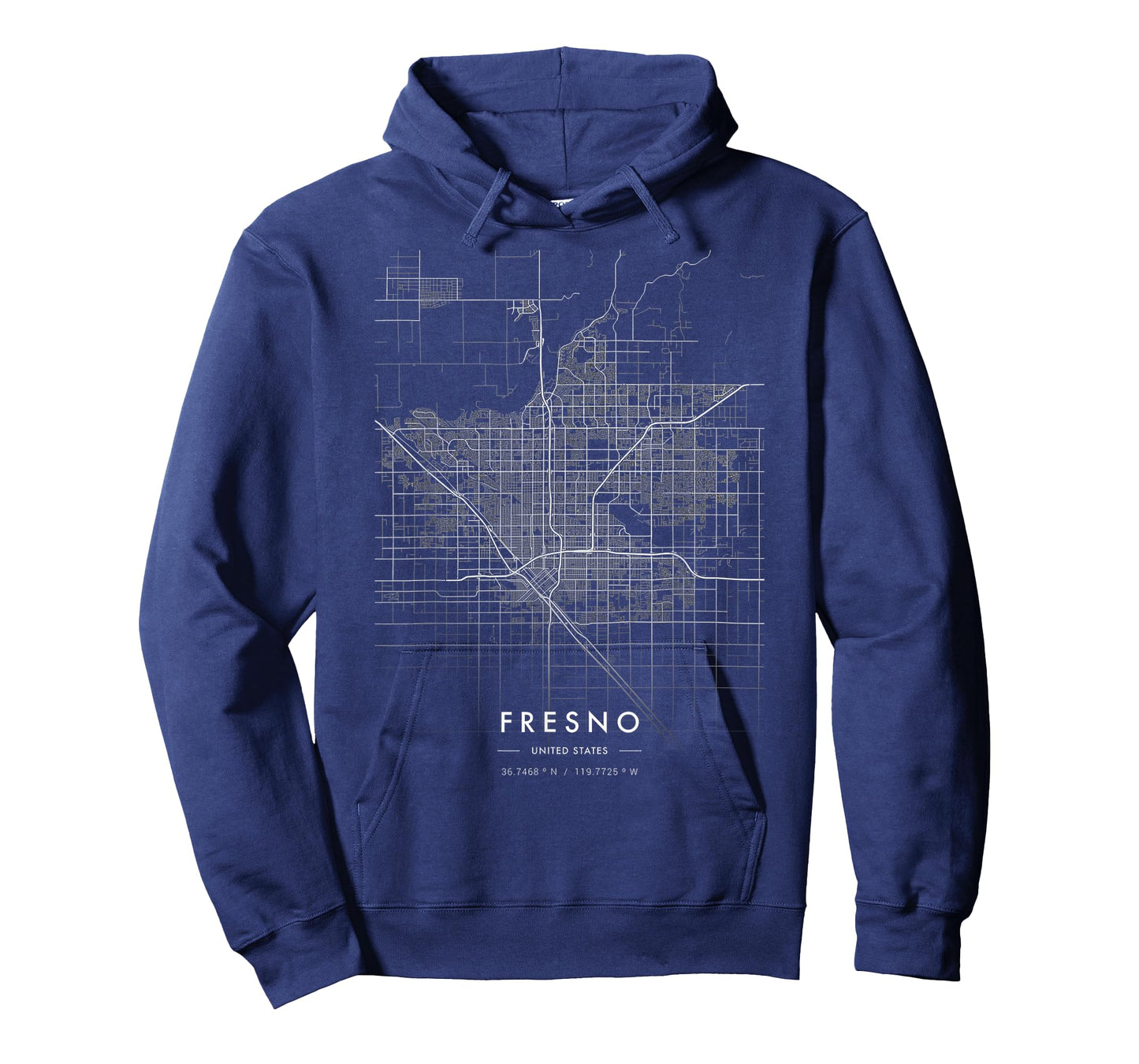 Fresno California Funny City Coordinates Skyline City Map T-Shirt