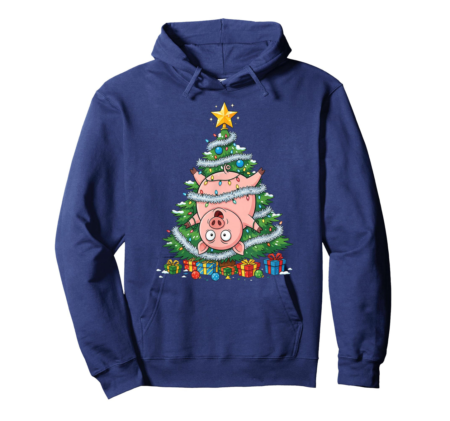 Funny Pig Christmas Tree Kids Mens Womens T-Shirt