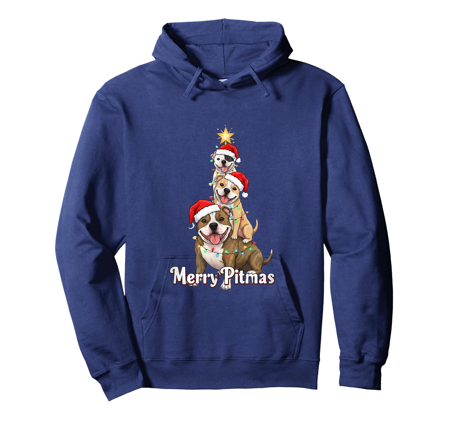 Merry Pitmas Pitbull Christmas Theme for Festive Dog Lovers T-Shirt