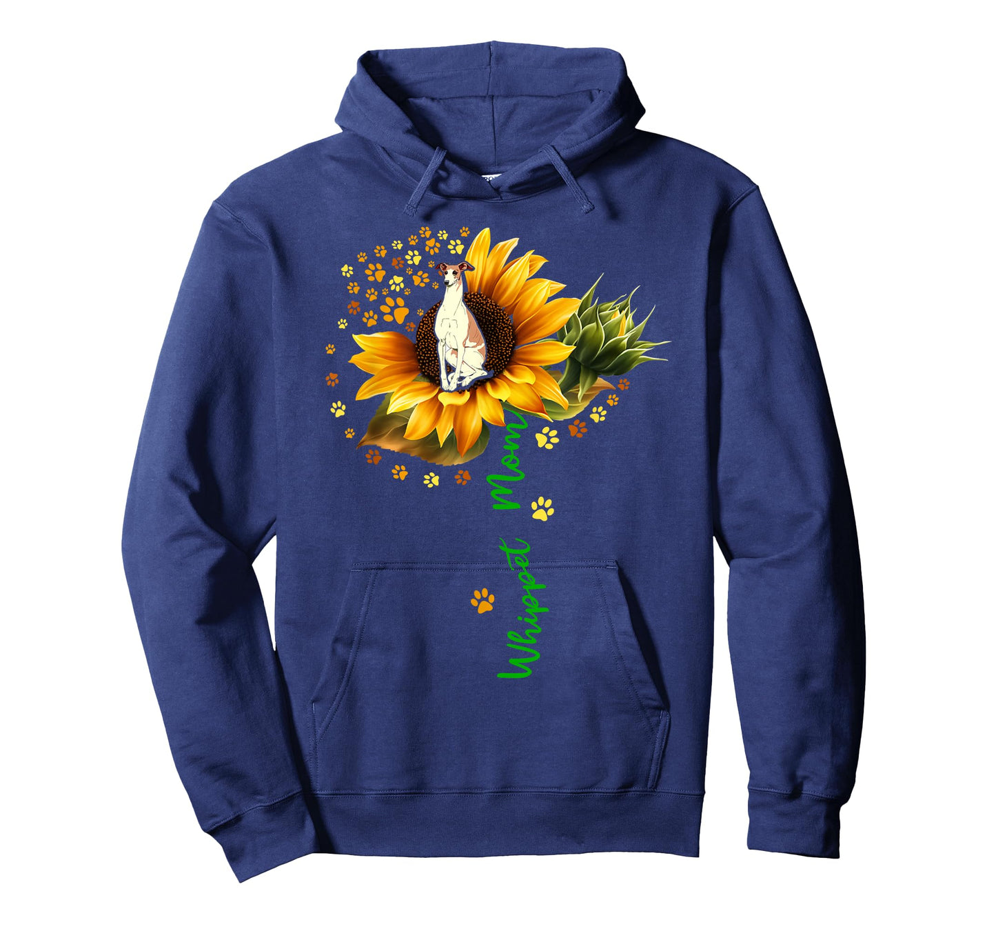 Whippet Mom Funny Whippet On Sunflower Dog Paws Flower T-Shirt