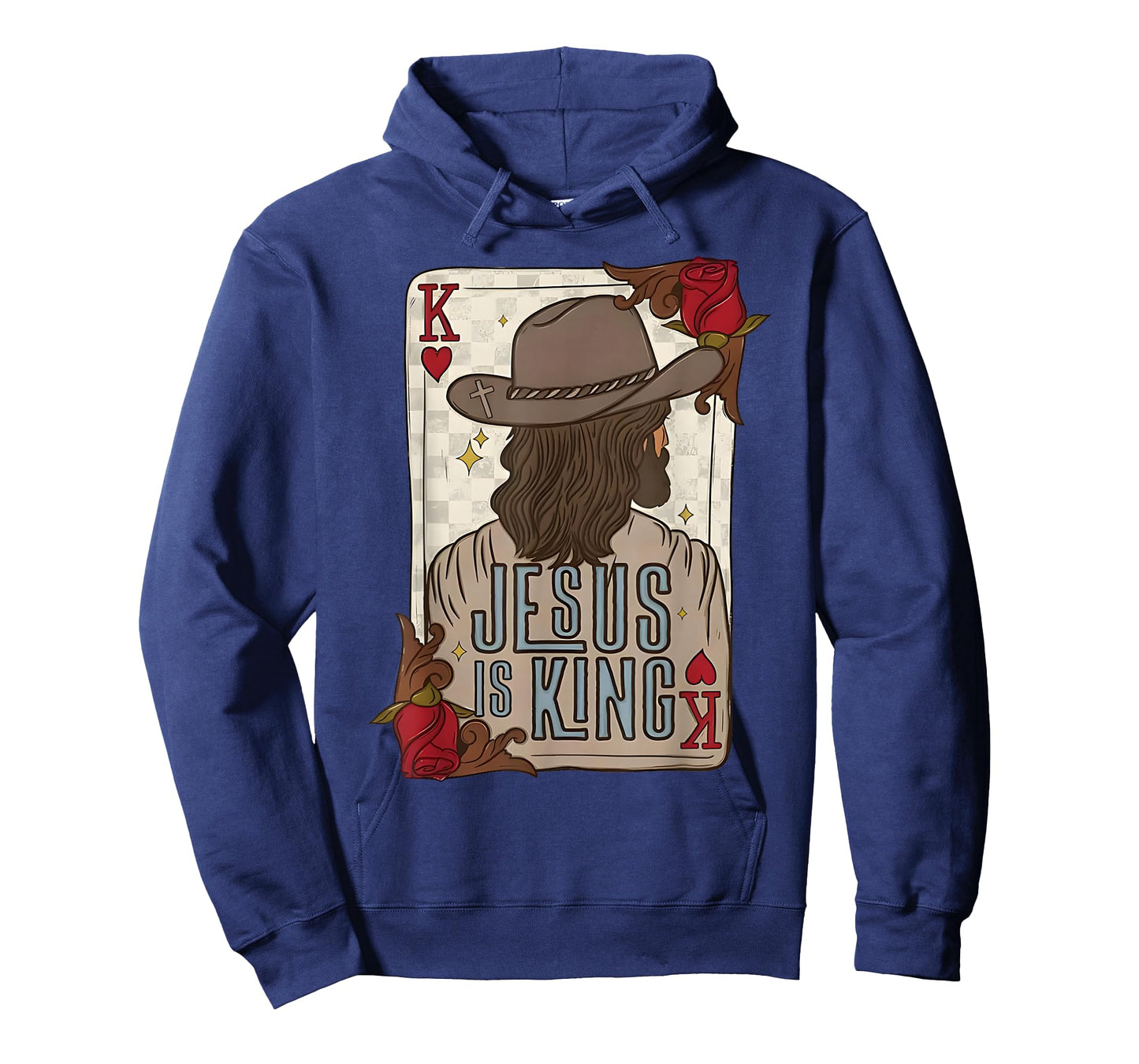 play card jesus is king christian cowboy western country T-Shirt