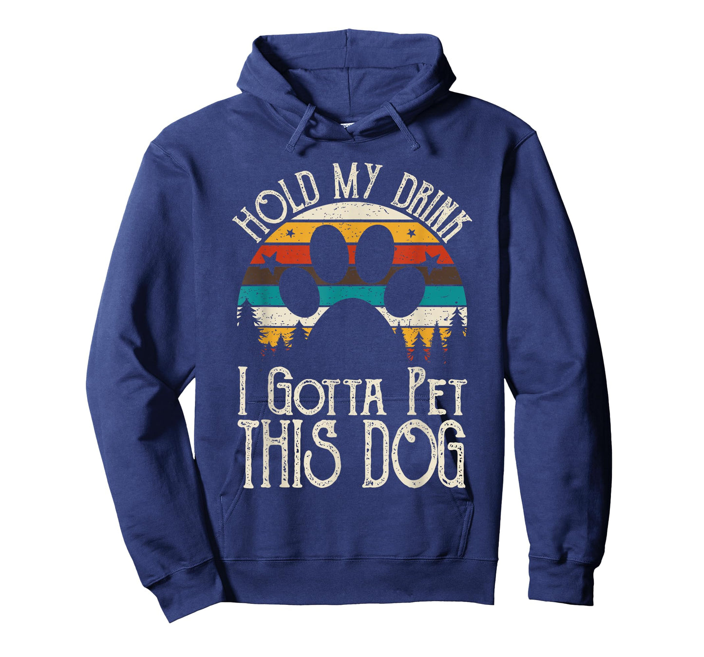 Retro Vintage Hold My Drink I Gotta Pet This Dog T-Shirt for Men Women