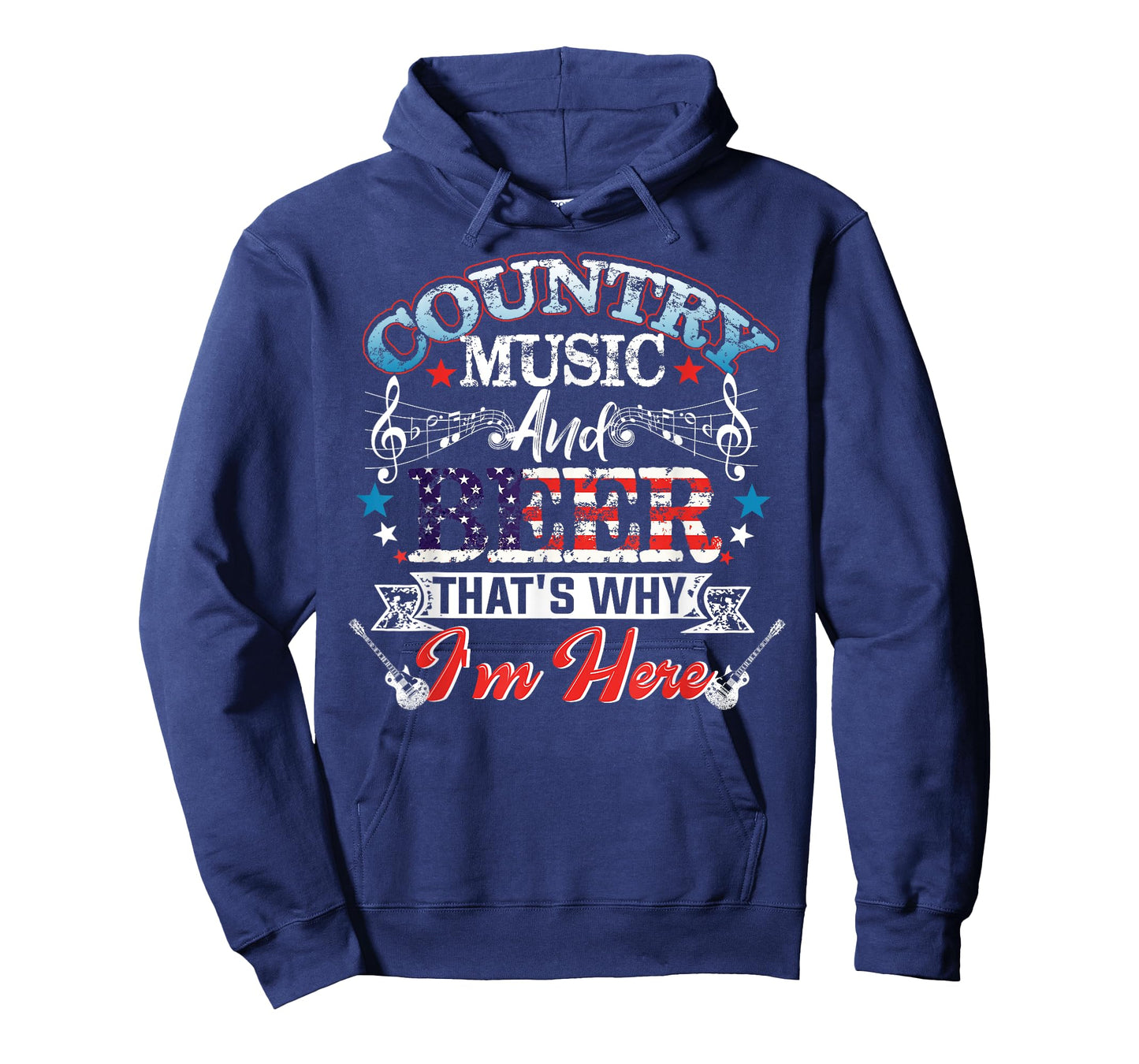 Vintage Country Music and Beer That's Why I'm Here US Flag T-Shirt