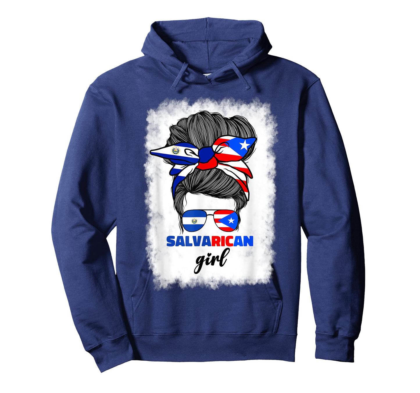 Half Salvadorian And Puerto Rican Rico El Salvador Flag Gril T-Shirt