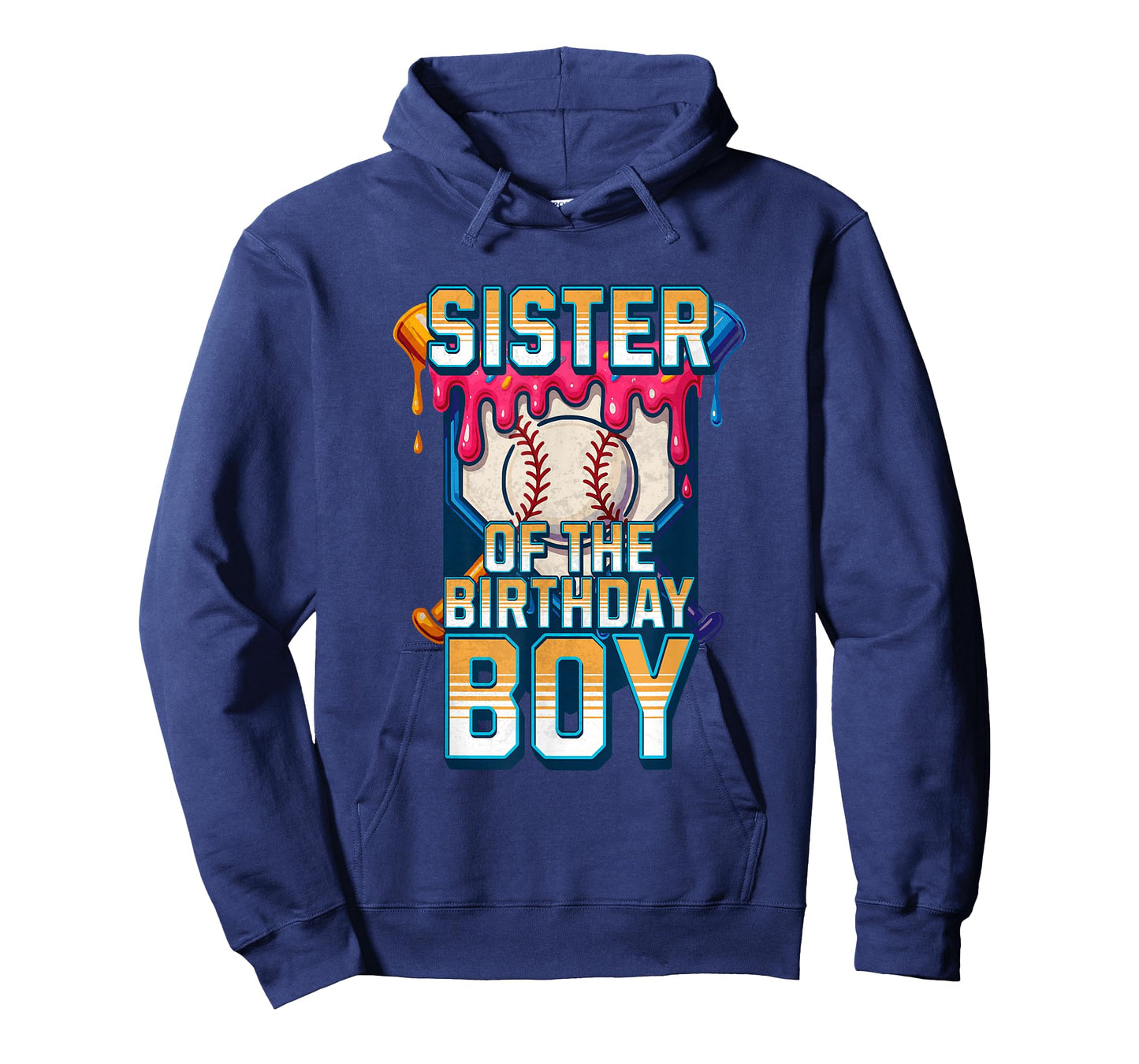 Sister Of The Birthday Boy Baseball Ice Cream Drip Matching T-Shirt