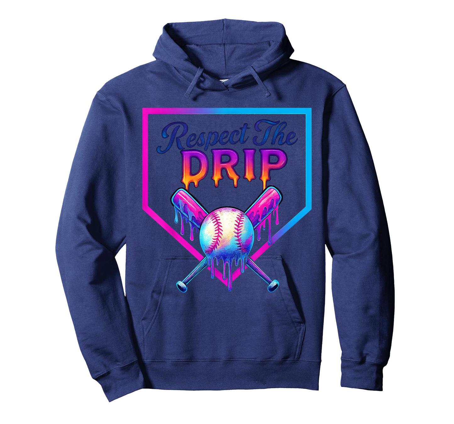 Baseball Home Plate Respect The Drip Ice Cream Drip T-Shirt