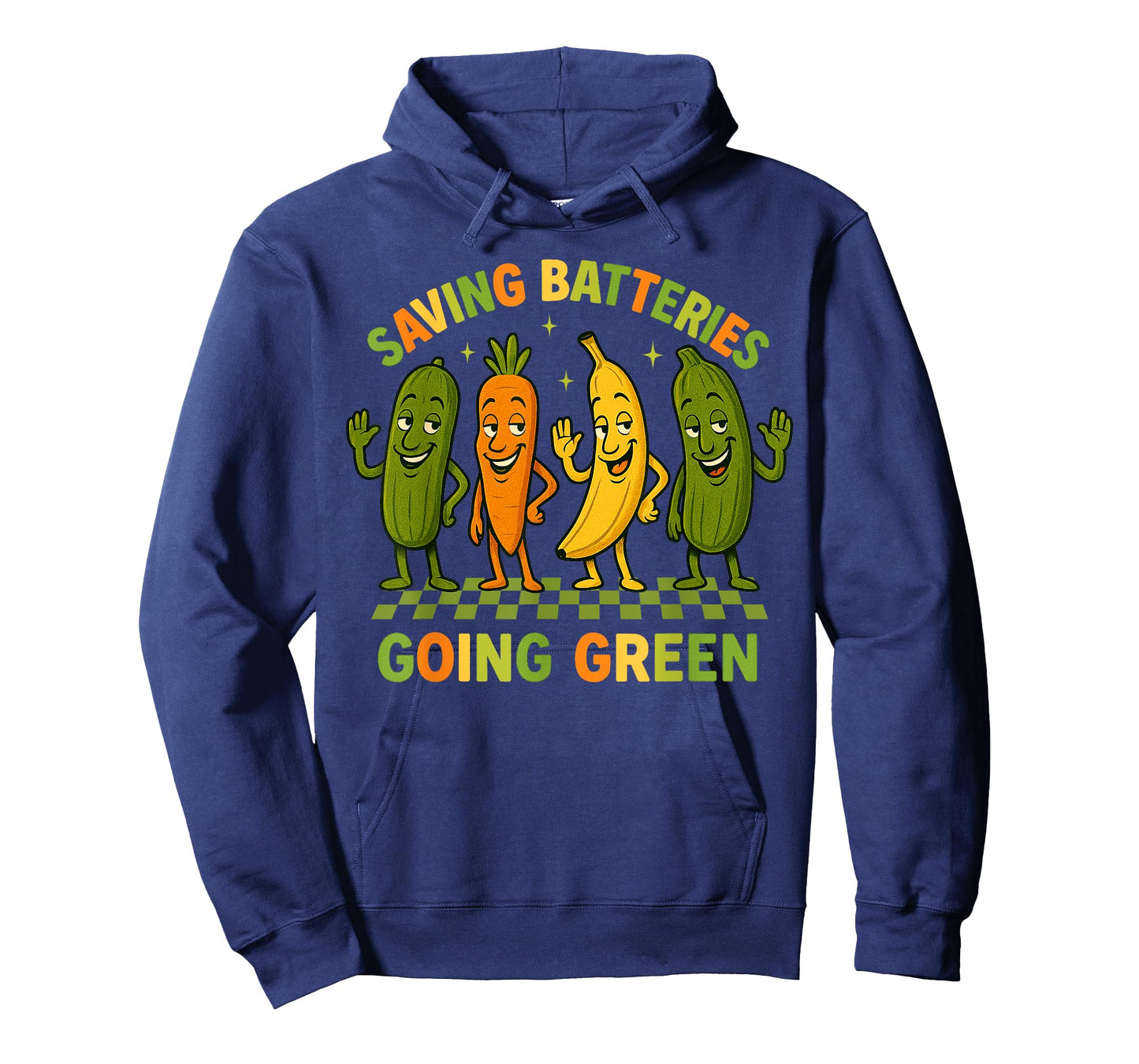 Saving Batteries Going Green Funny Vegetable Humor T-Shirt