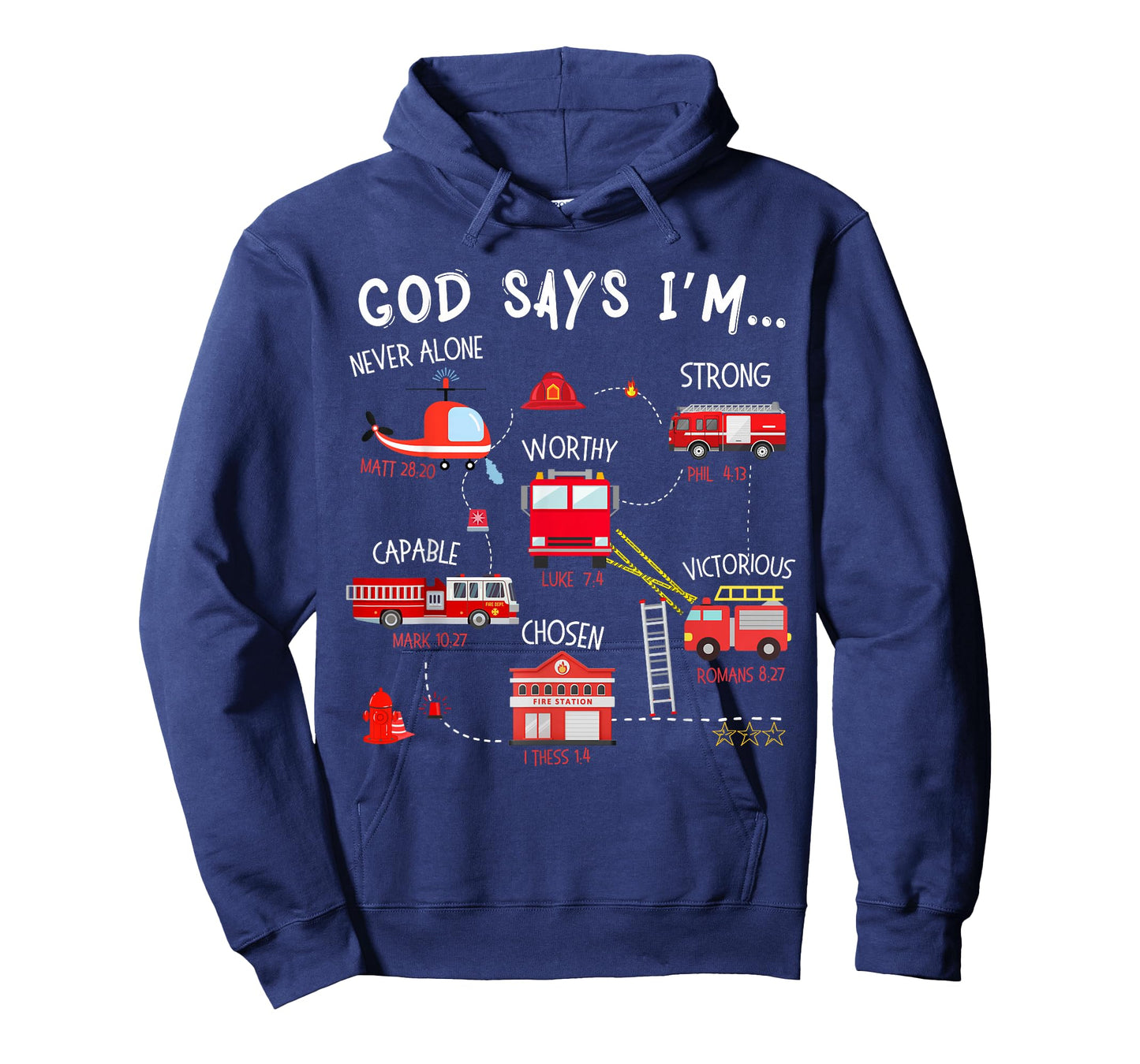 God Says I Am Firefighter Truck Christian Toddler Boys Bible T-Shirt