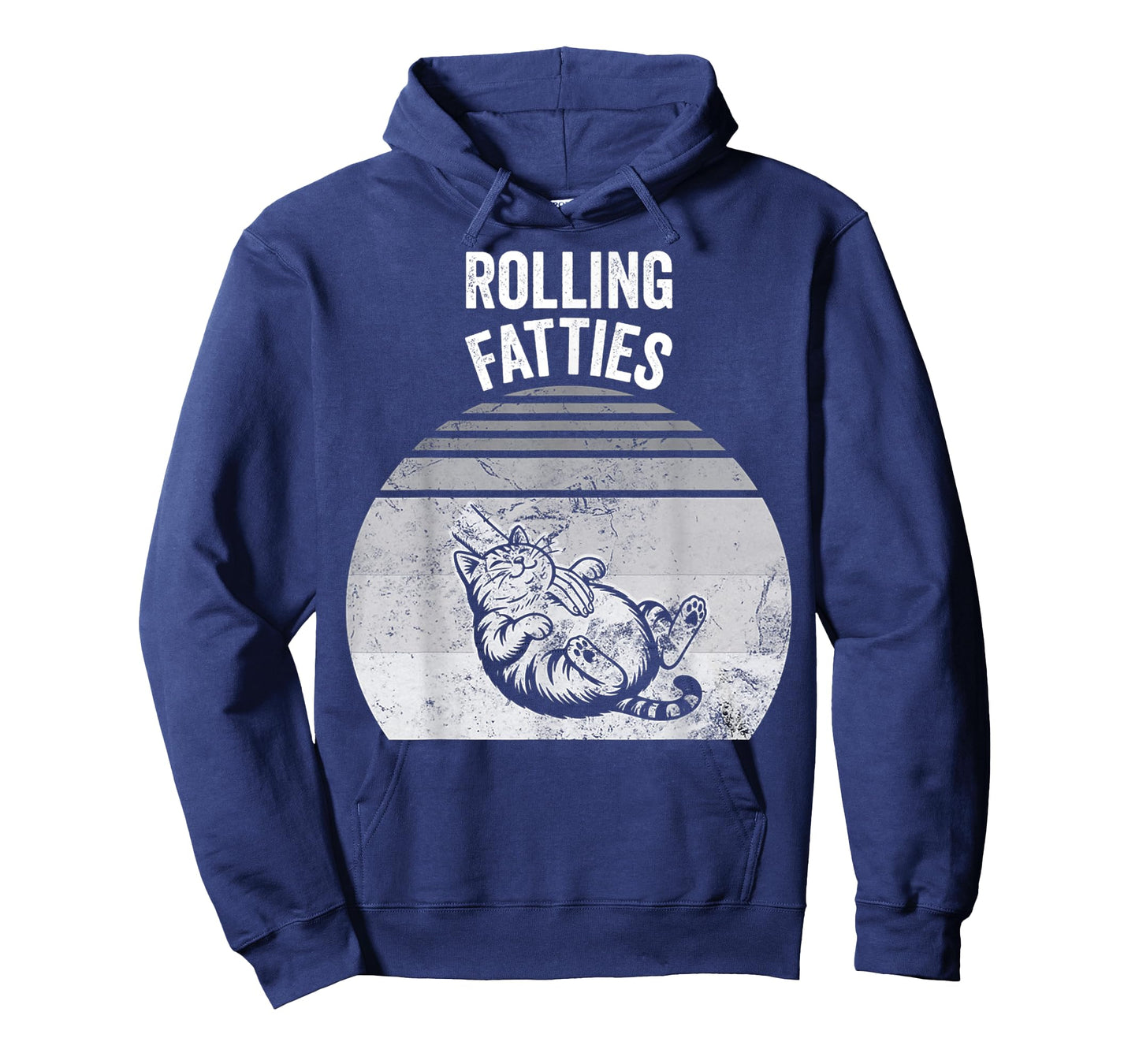 Rolling Fatties Cat Humor Design T-Shirt