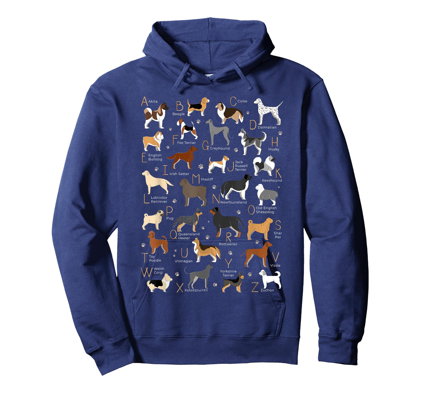 ABC Dog Breeds Identification A-Z Types of Dogs Canine T-Shirt