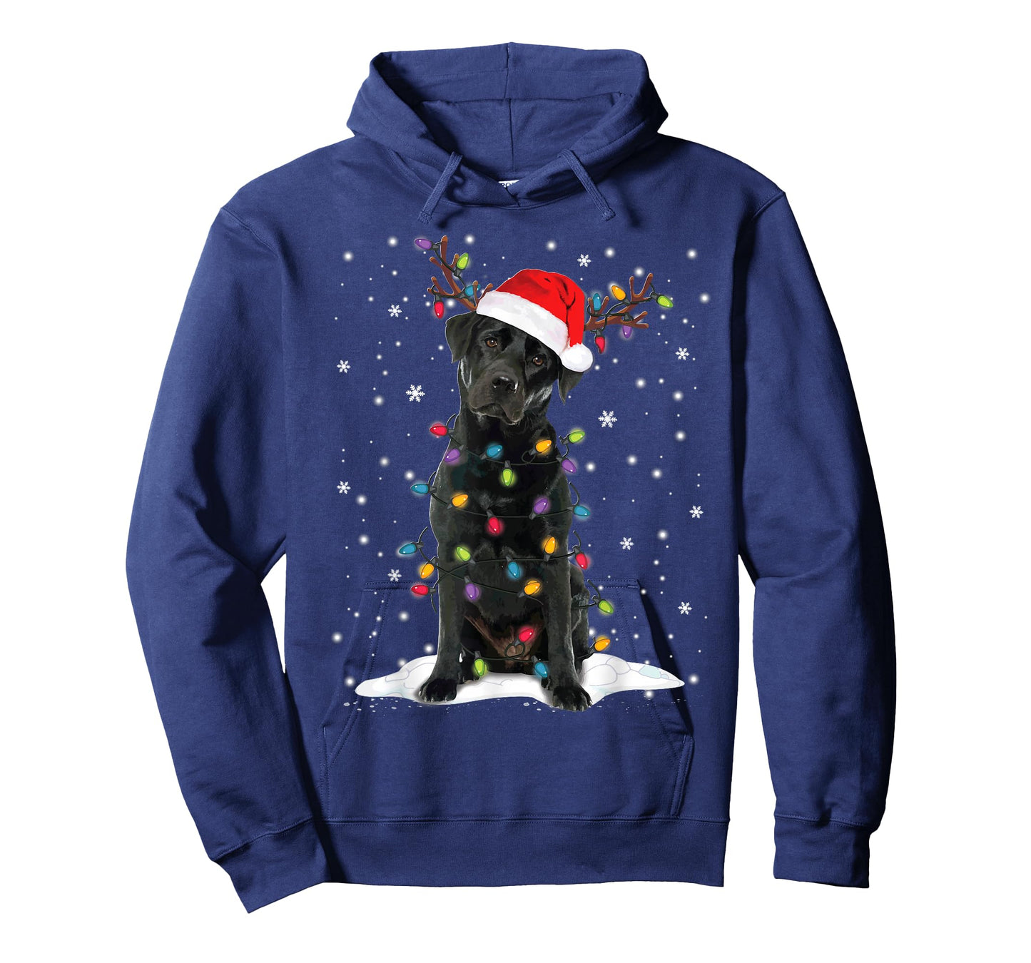 Black Lab Labrador Christmas Tree Light Pajama Dog Xmas T-Shirt