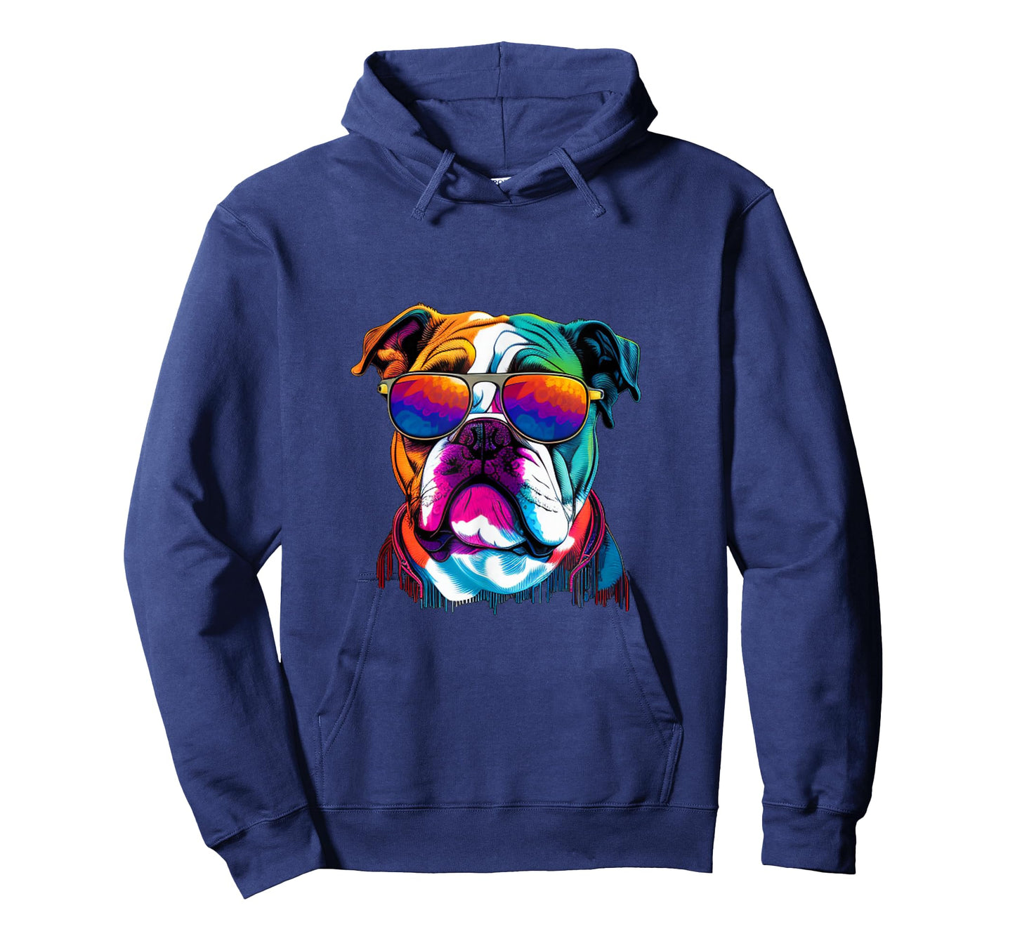 Funny Multicolor English Bulldog Face T-Shirt